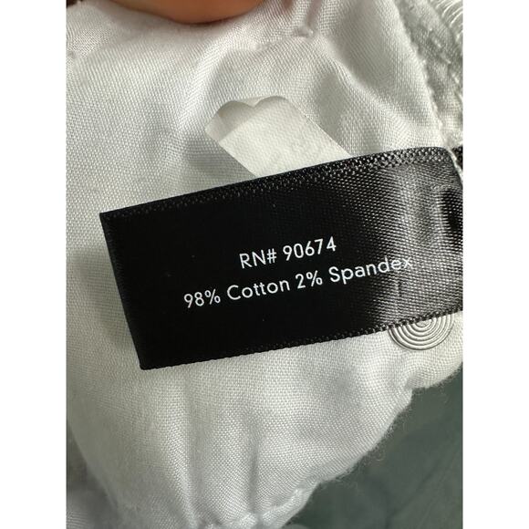 Boston Proper Denim Pants Women 10 Abstract Geometric Retro High Waisted White - Picture 7 of 9